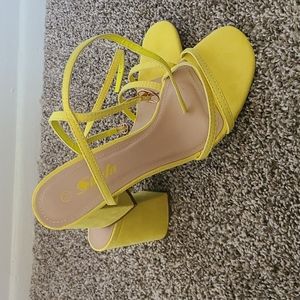 Yellow 3" high heels